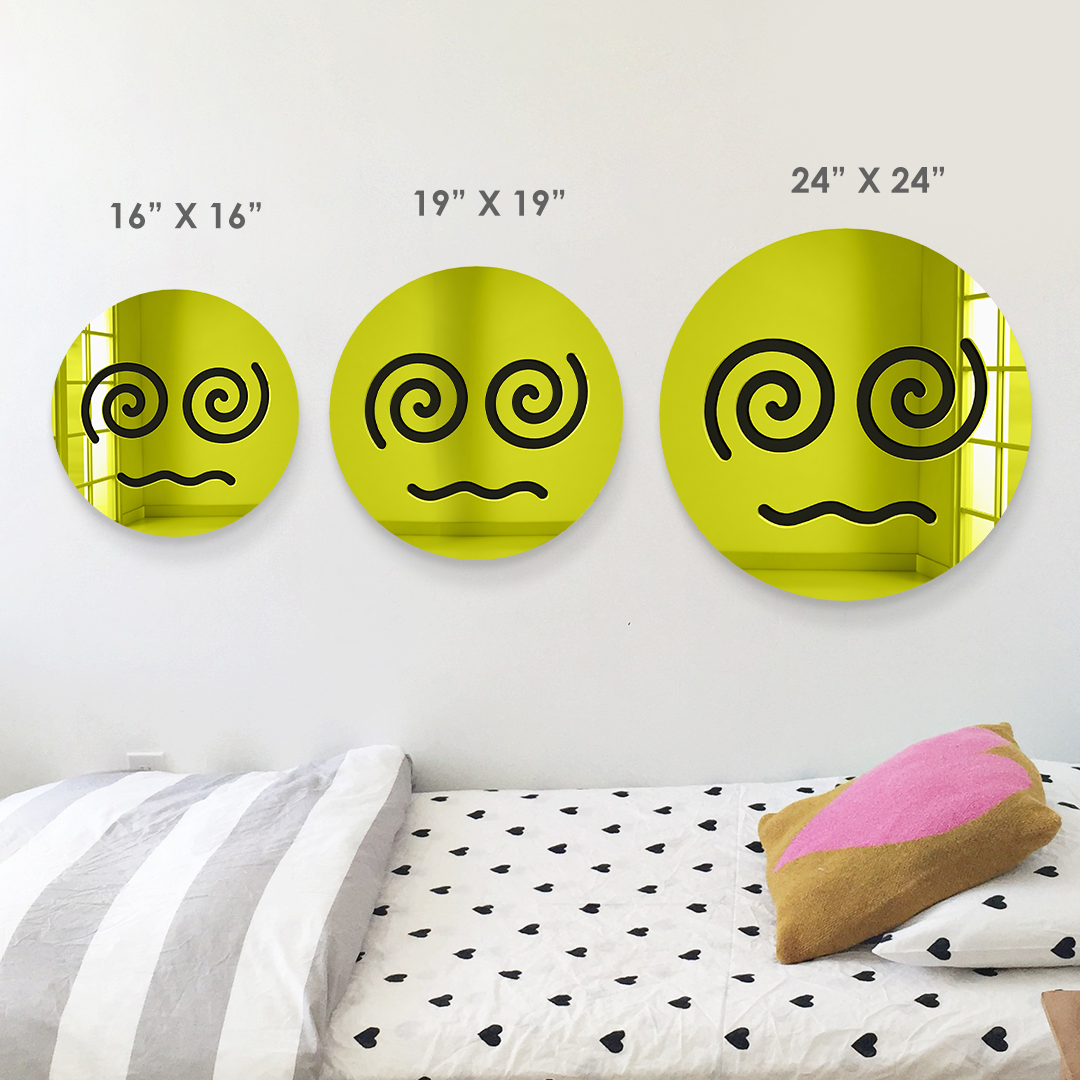 π Dizzy Spiral Emoji Mirror β Mirror Acrylic Wall Art