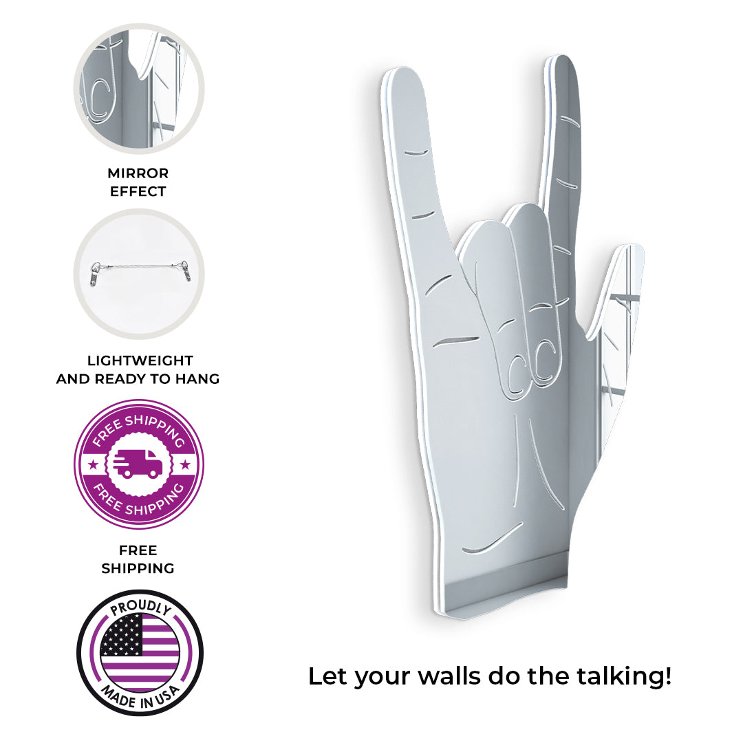 Bundle | 4-Piece Set of Rock On, Hang Loose, I Love You and Peace Sign Hand Silhouettes