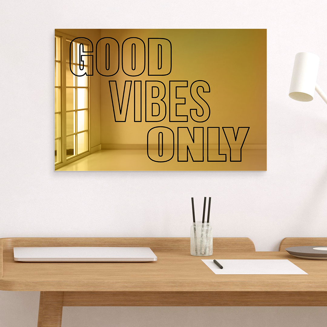 Good Vibes Only Wall Mirror Gold