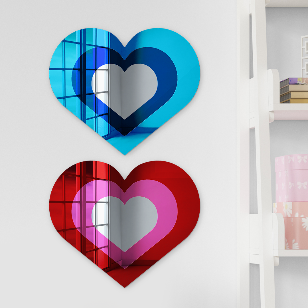 Concentric_Hearts_Light Blue / Blue / Silver Mirror