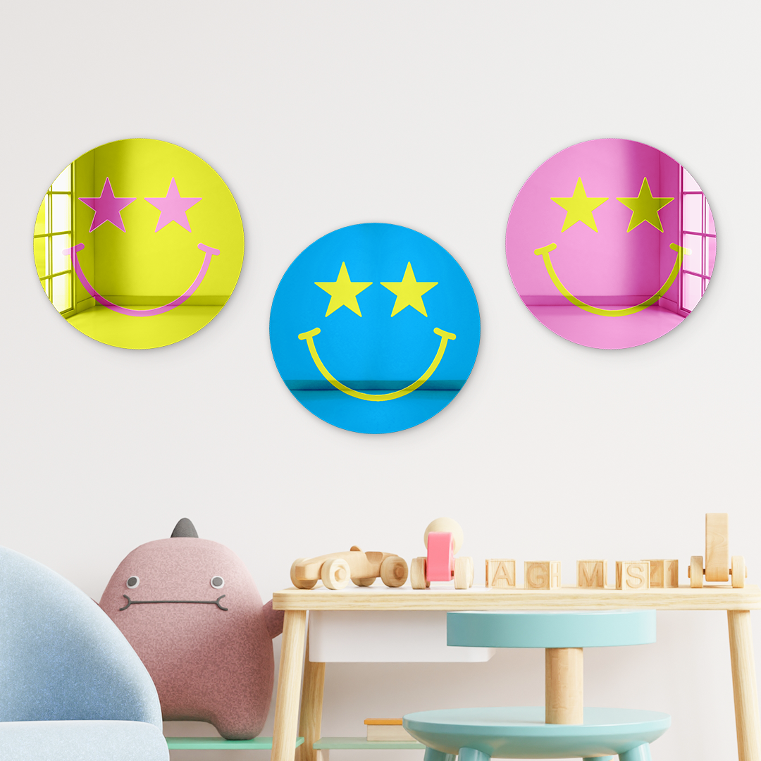 Bundle | Happy Face with Starry Eyes Multicolor 3-Piece Set