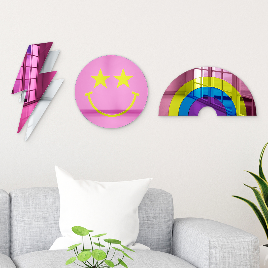 Bundle | Retro Cool 3-Piece Set | Rainbow, Smiley Face, Lightning Bolt