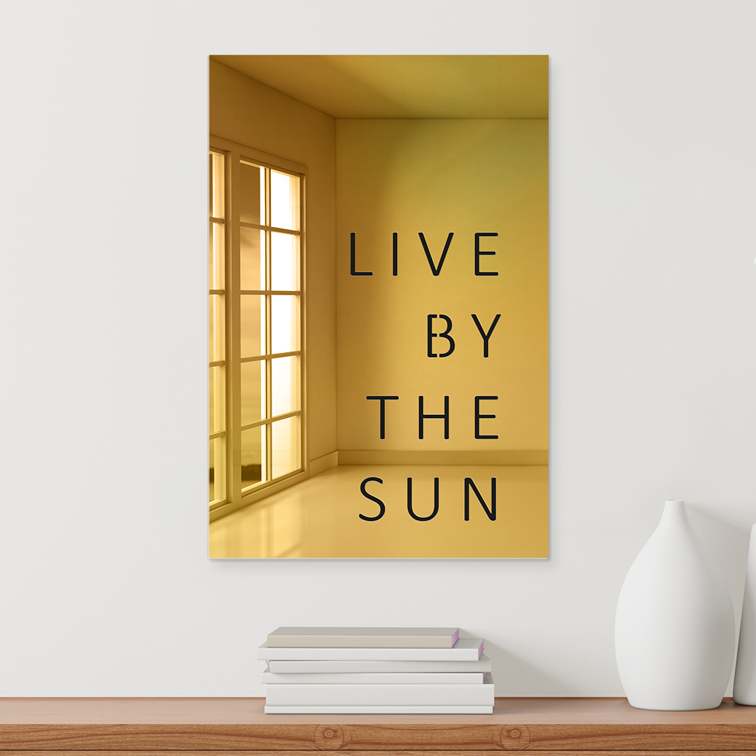 Live By The Sun Wall Mirror  Gold