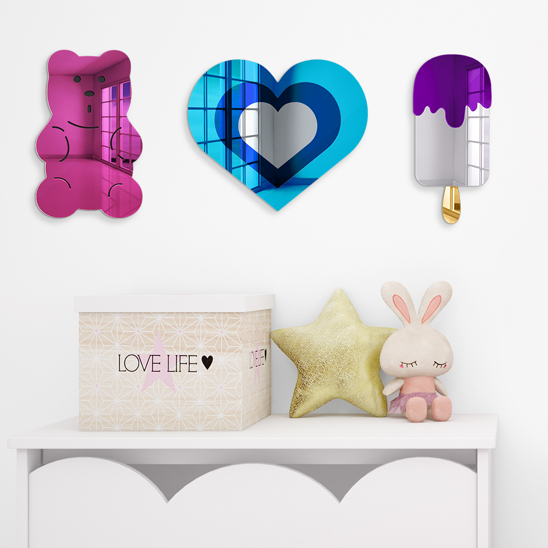 Concentric_Hearts_Light Blue / Blue / Silver Mirror