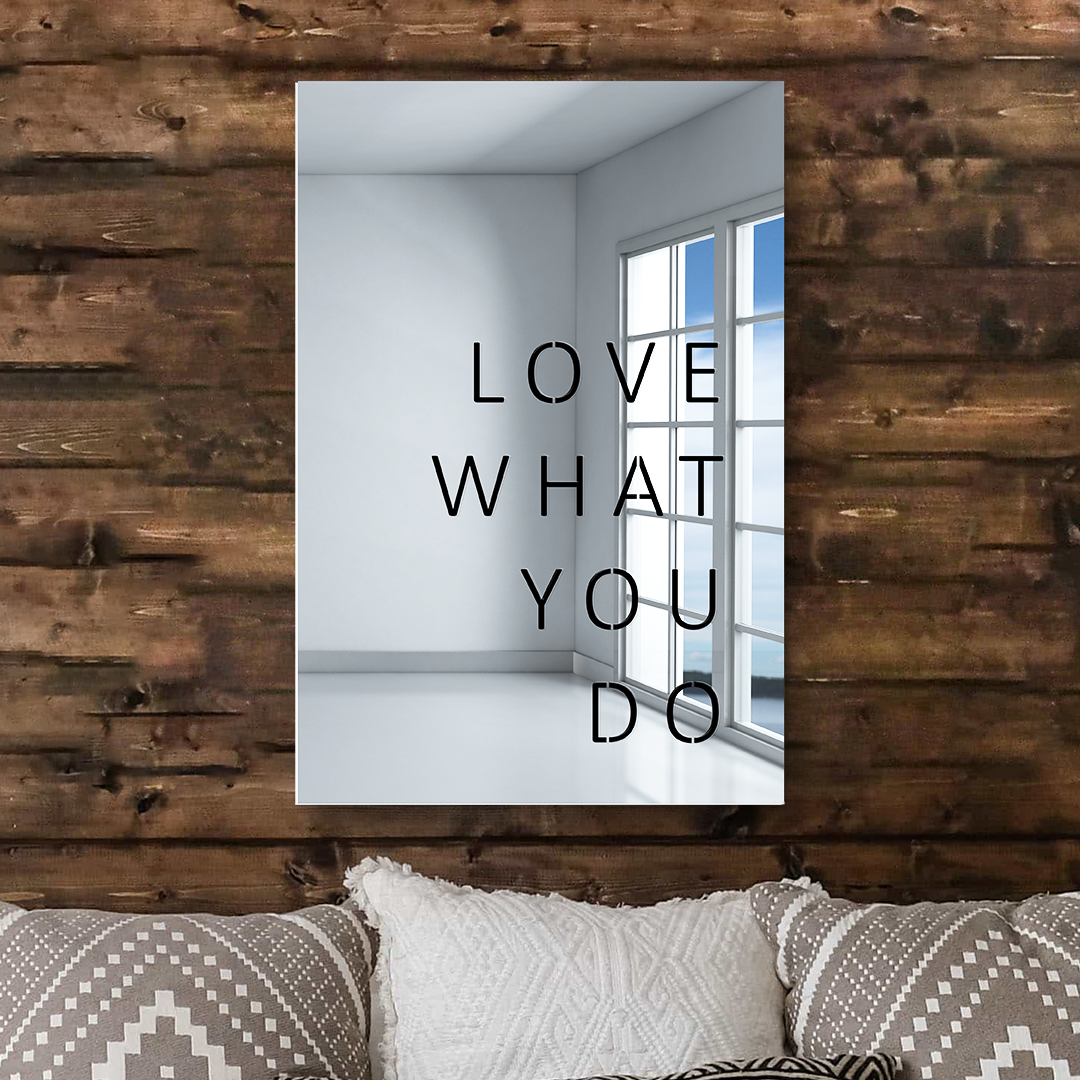 Love What You Do Wall Mirror Silver