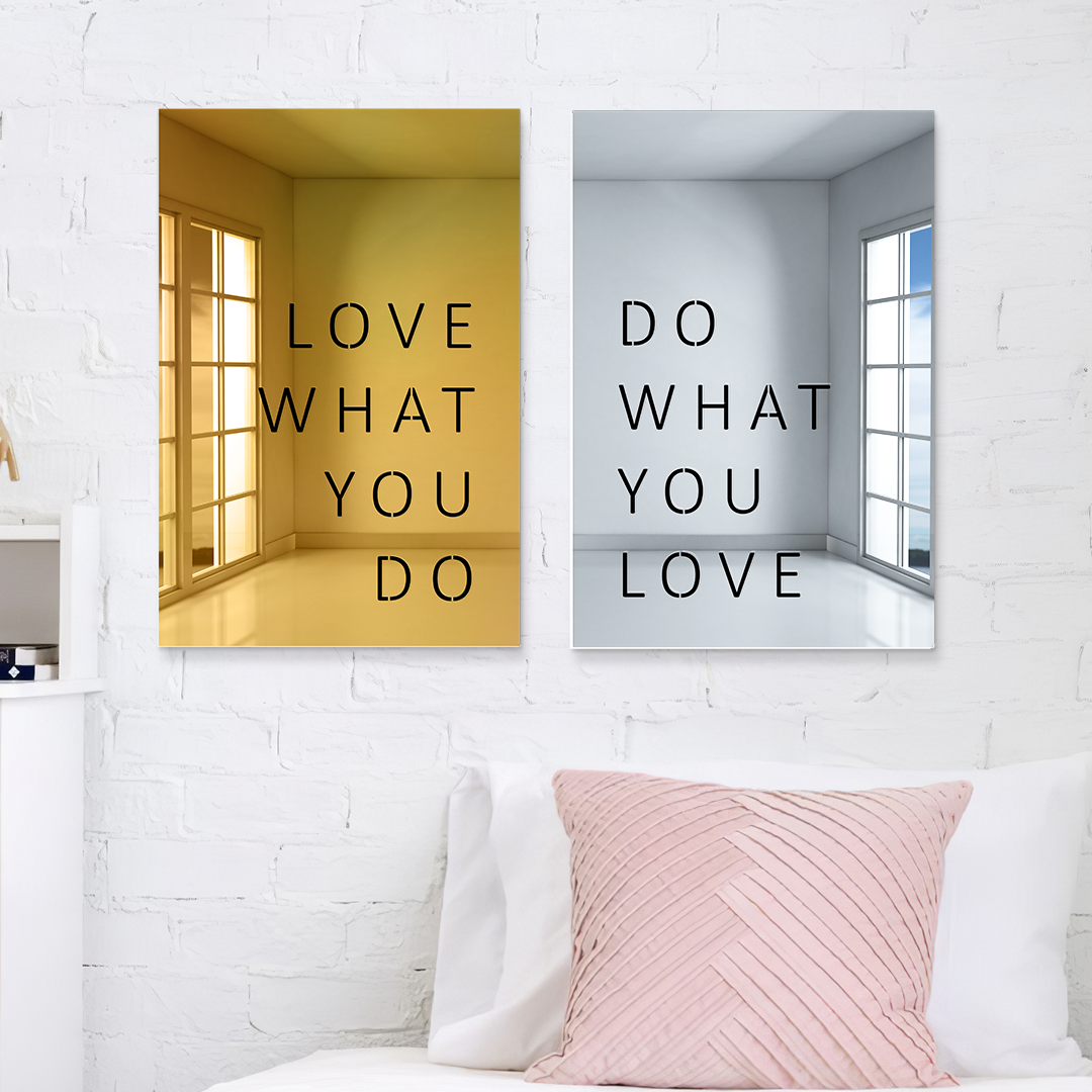 Do What You Love Wall Mirror Silver Gold