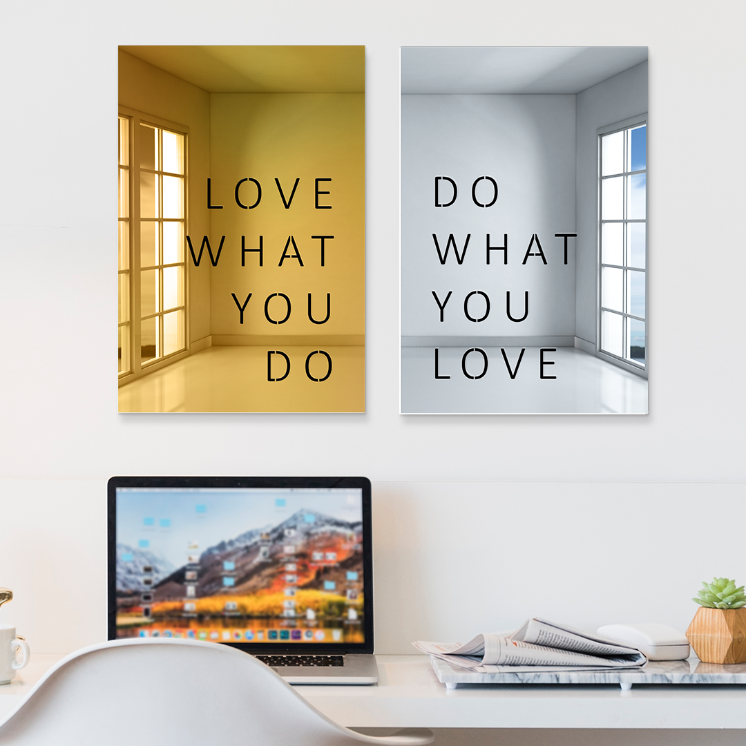 Love What You Do Wall Mirror Silver Gold