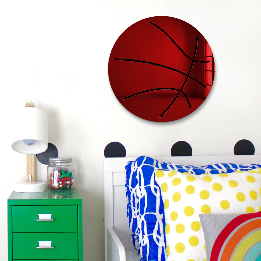 Baseball, Basketball, and Tennis Ball Sports Wall Mirrors
