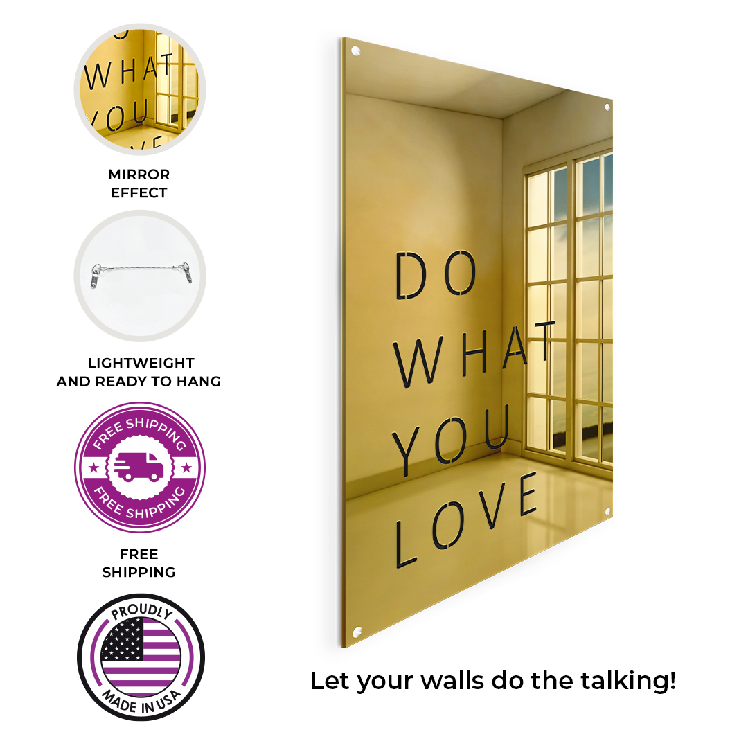 Do What You Love Wall Mirror Gold