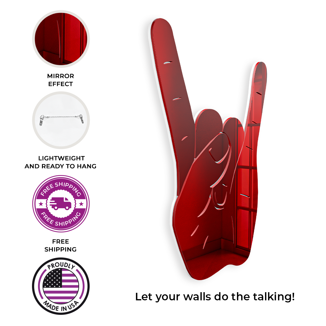 Bundle | 4-Piece Set of Rock On, Hang Loose, I Love You and Peace Sign Hand Silhouettes