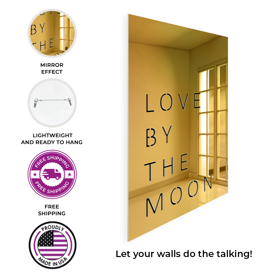 Love By The Moon Wall Mirror Gold