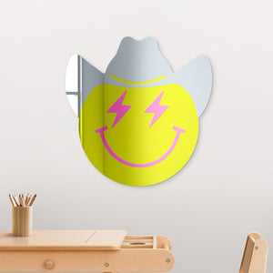 Happy Face with Cowboy Hat and Lightning Bolt Eyes