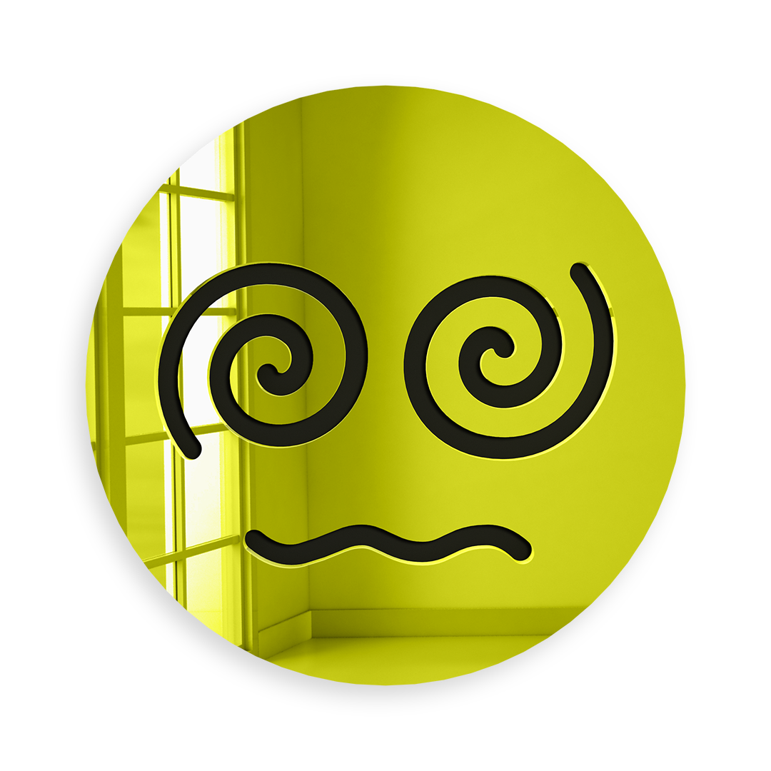 🌀 Dizzy Spiral Emoji Mirror – Mirror Acrylic Wall Art