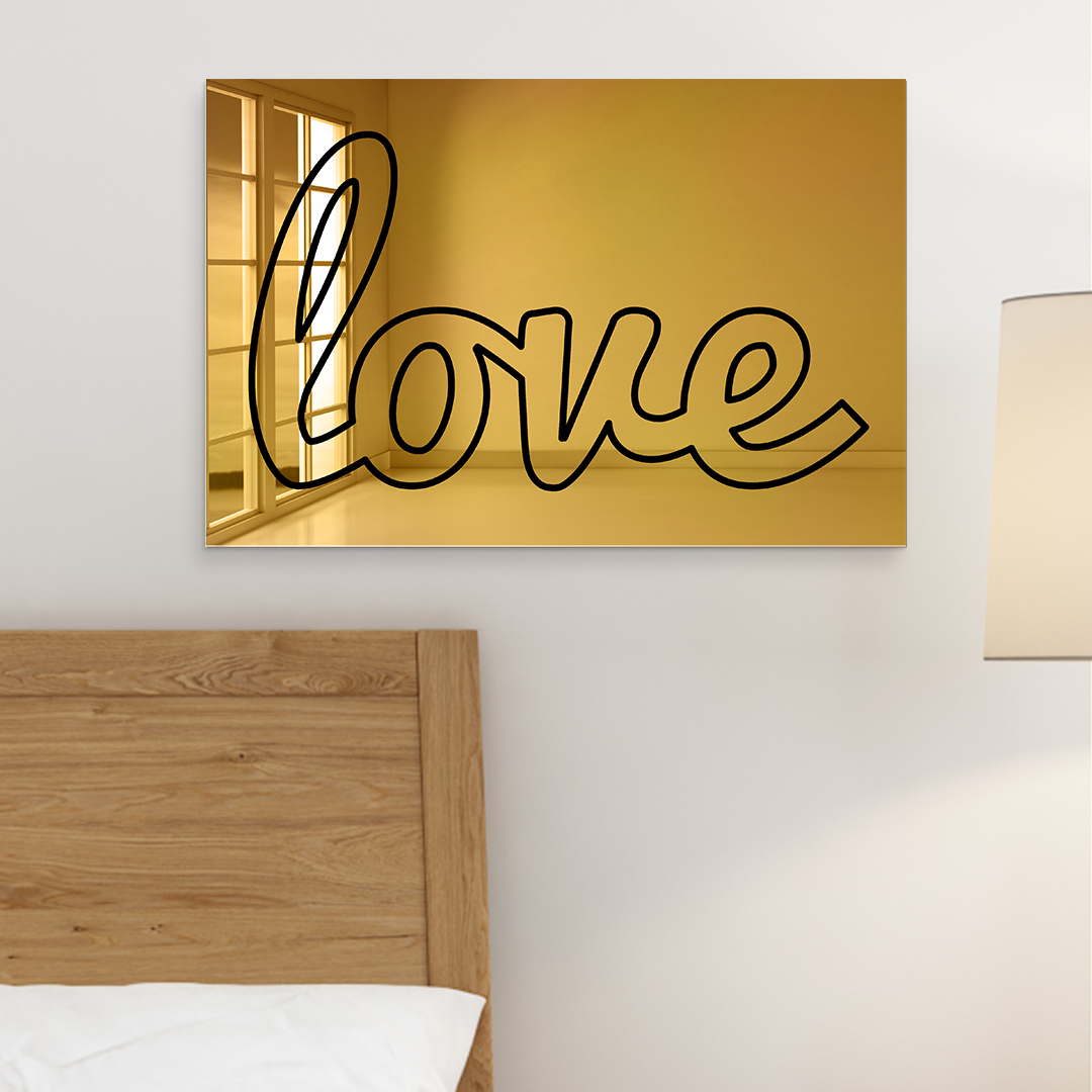Love Wall Mirror Gold