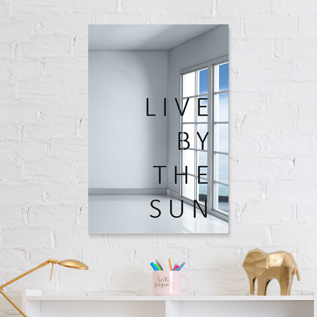 Live By The Sun Wall Mirror  Silver