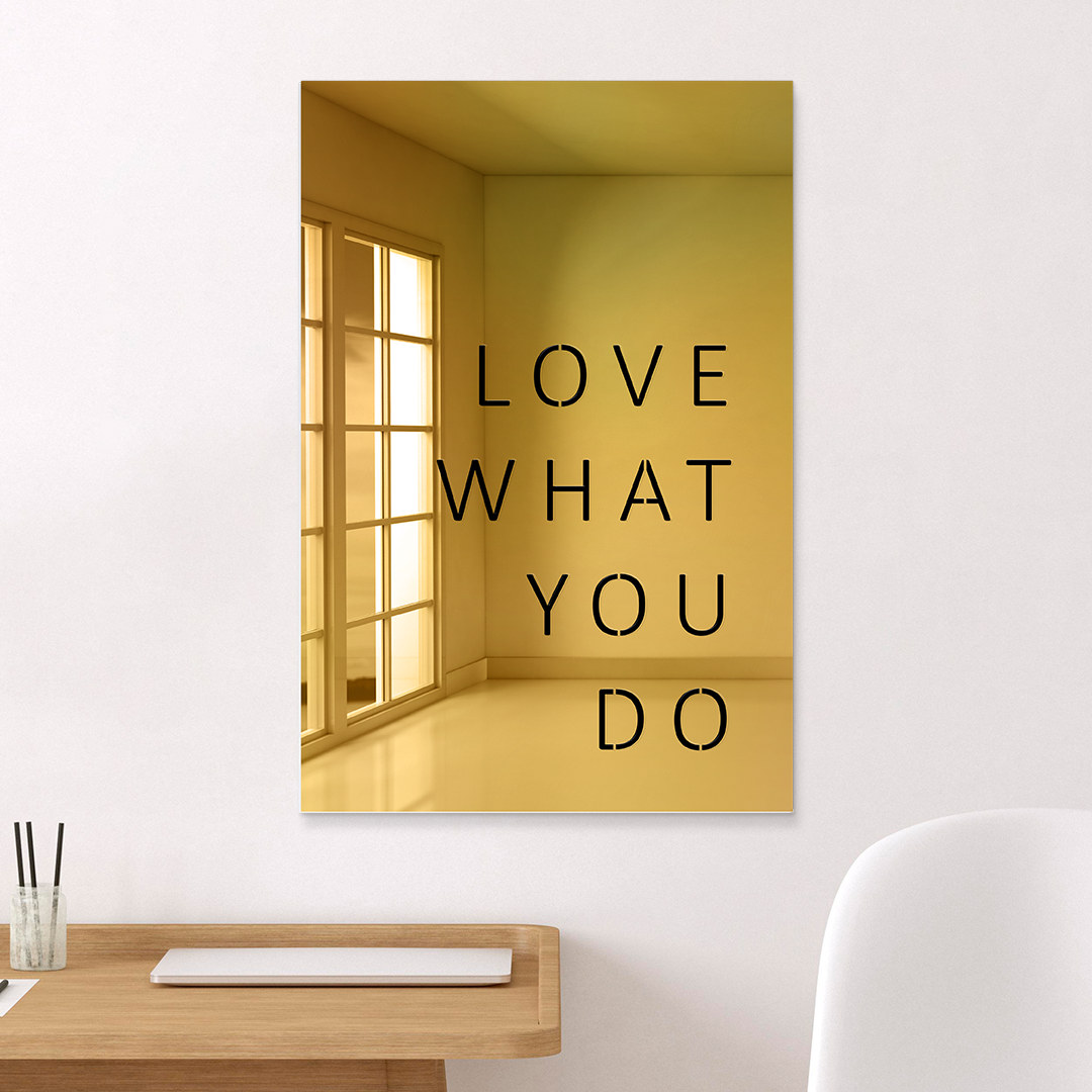 Love What You Do Wall Mirror Gold