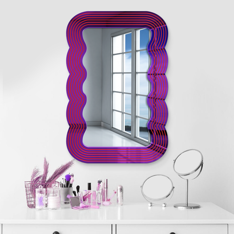 CEREM Magnetic Locker Mirror, Orange 5 x 7 - Real Glass Make-up