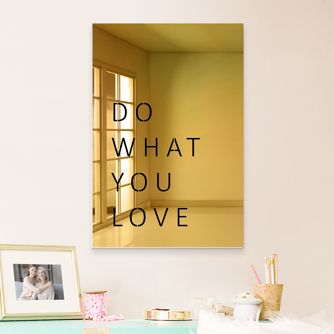 Do What You Love Wall Mirror Gold