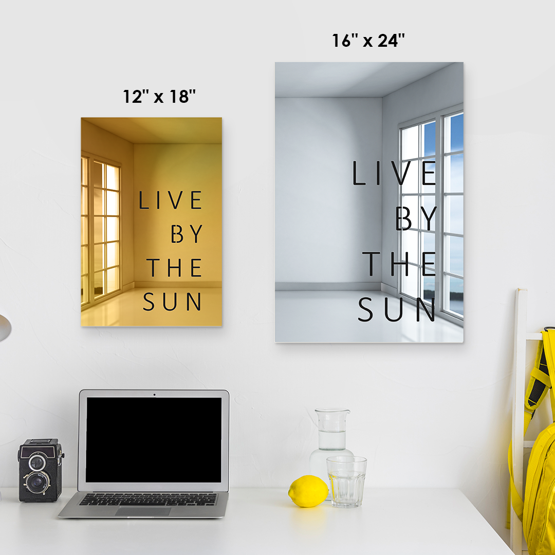 Live By The Sun Wall Mirror  Silver Gold