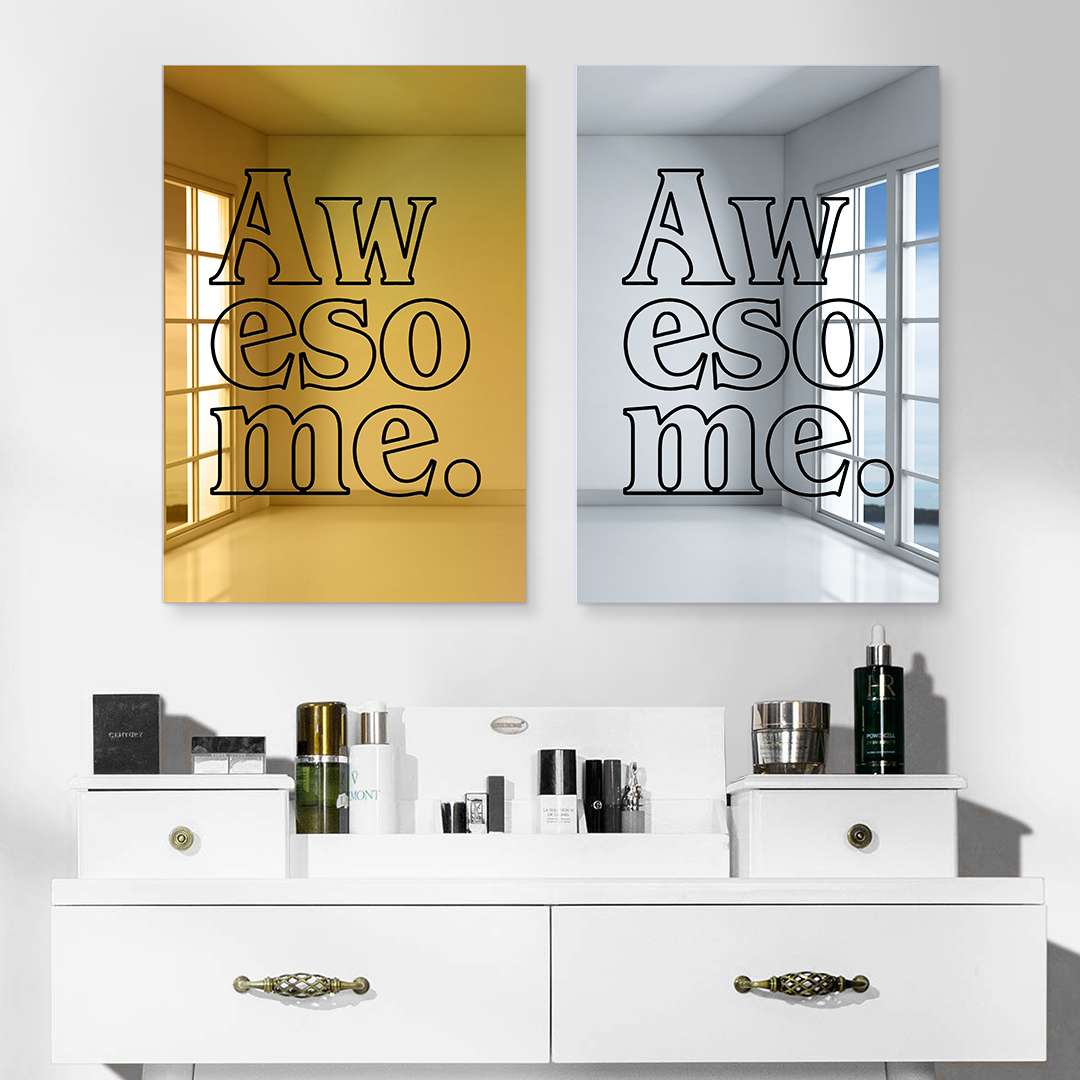 Awesome Wall Mirror Gold Silver