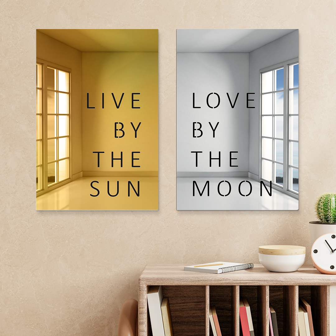 Live By The Sun Wall Mirror Silver Gold