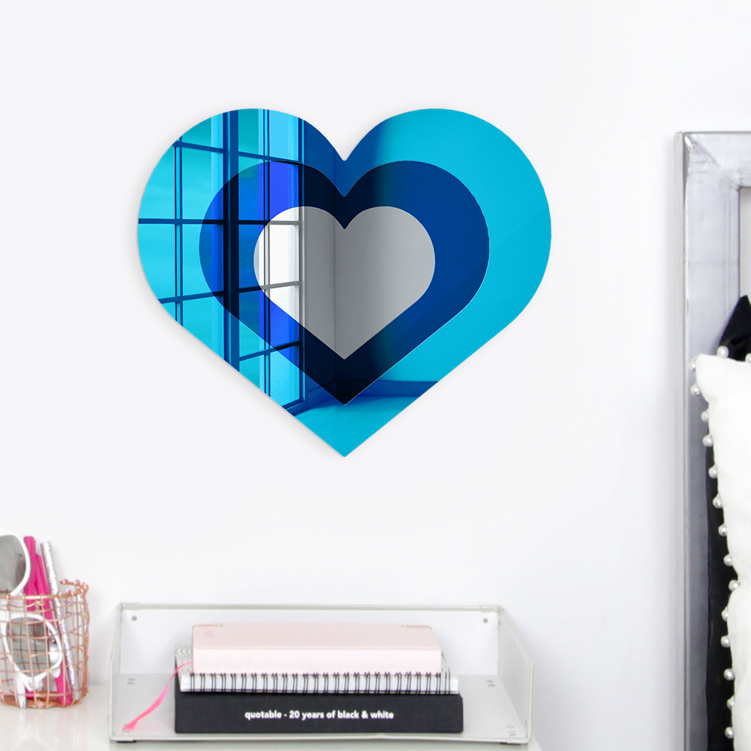 Concentric_Hearts_Light Blue / Blue / Silver Mirror