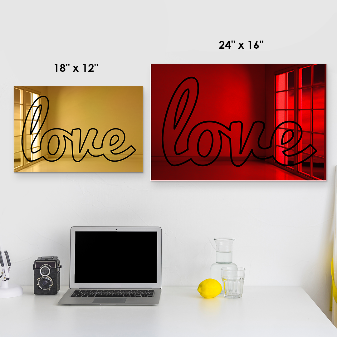 Love Wall Mirror Gold Red