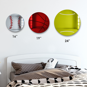 Baseball, Basketball, and Tennis Ball Sports Wall Mirrors