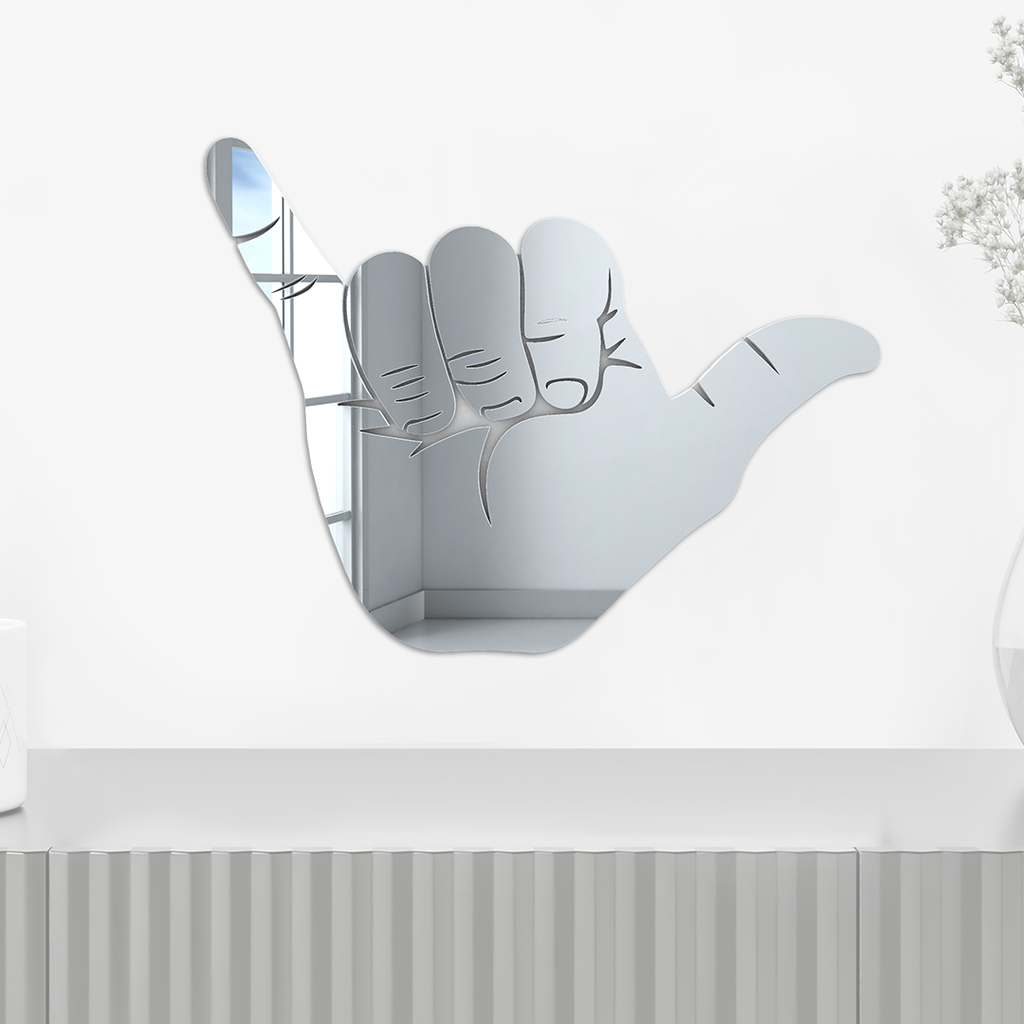 HANG LOOSE WALL MIRROR | SHAKA HAND DECOR | 4ARTWORKS