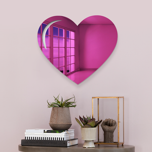Wall Mural pair of glass hearts in rainbow colors - love objects