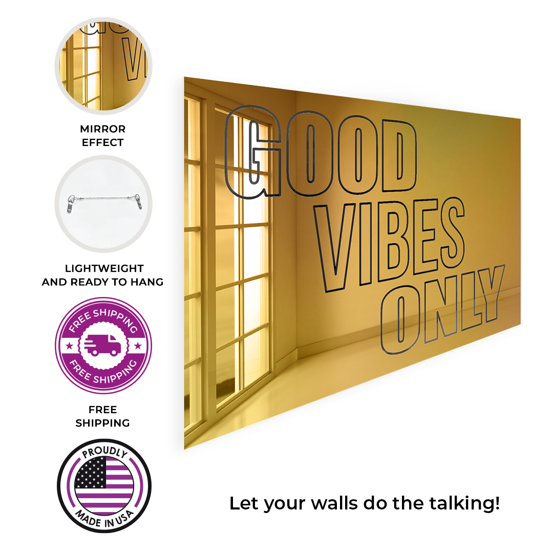 Good Vibes Only Wall Mirror Silver
