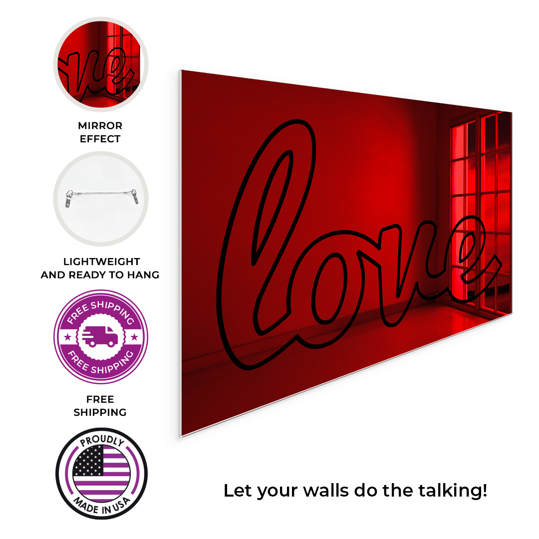 Love Wall Mirror Red