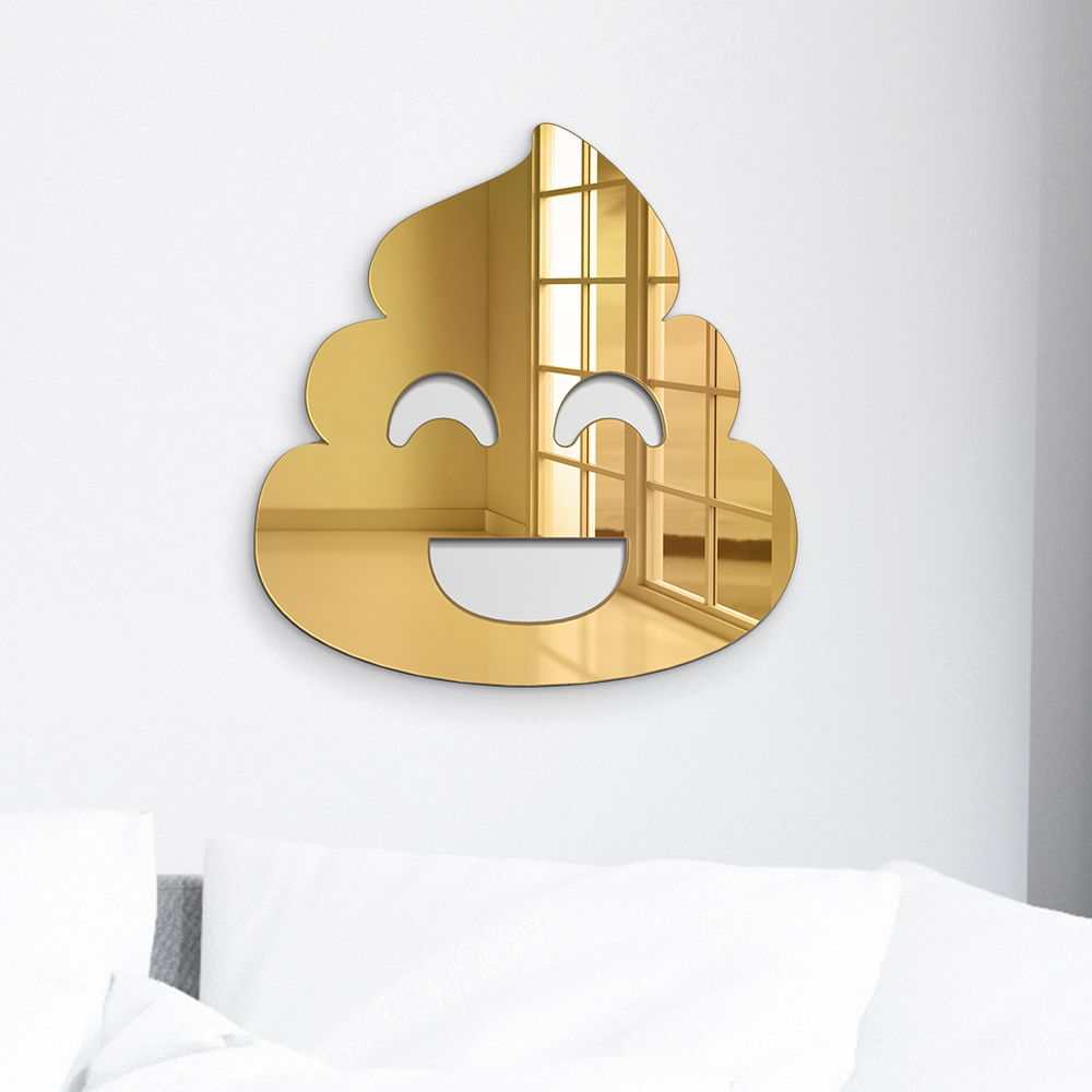 POOP EMOJI WALL MIRROR | COOL WALL ART | 4ARTWORKS