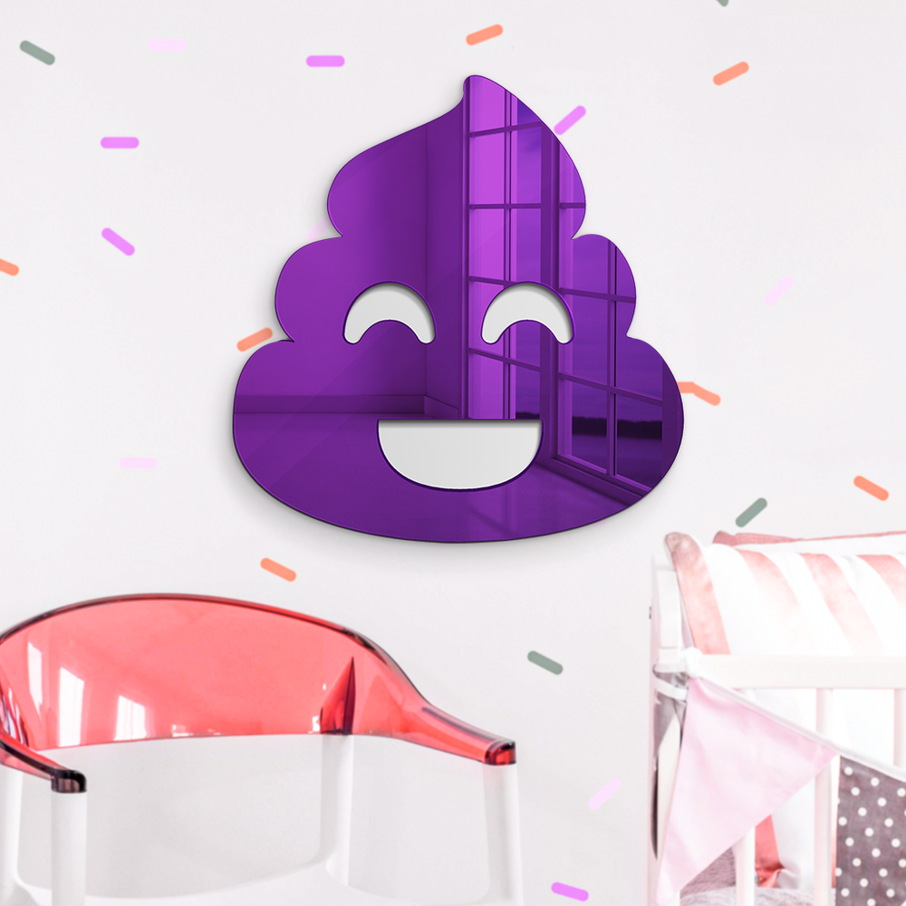 POOP EMOJI WALL MIRROR | COOL WALL ART | 4ARTWORKS
