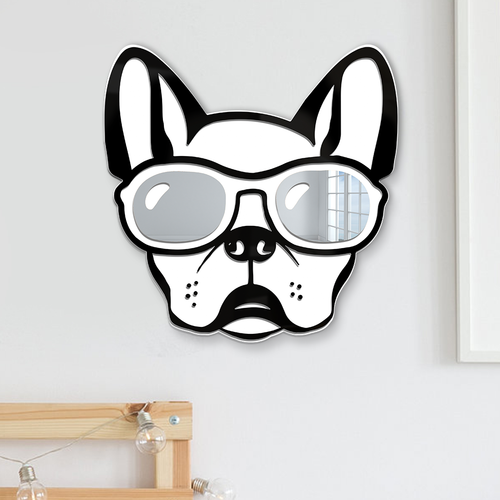 Wall Art | French Bulldog with silver mirror sunglasses